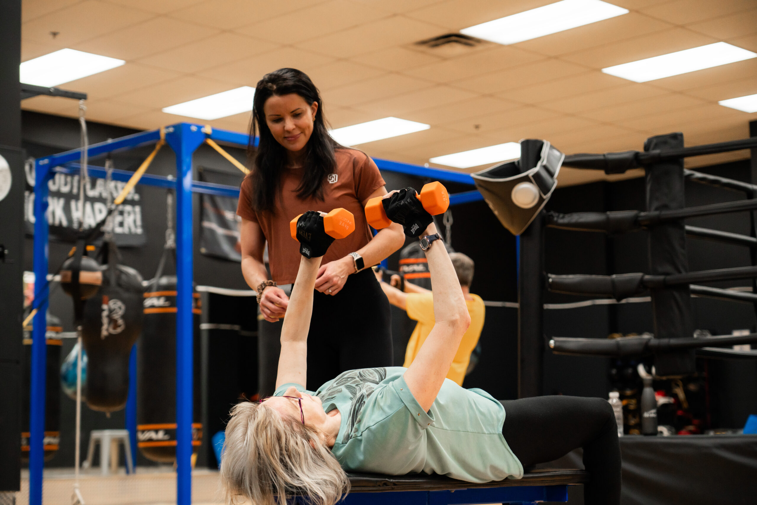 Melissa teaching the Gold & Fit 50+ class at A Foot Above Fitness Orleans